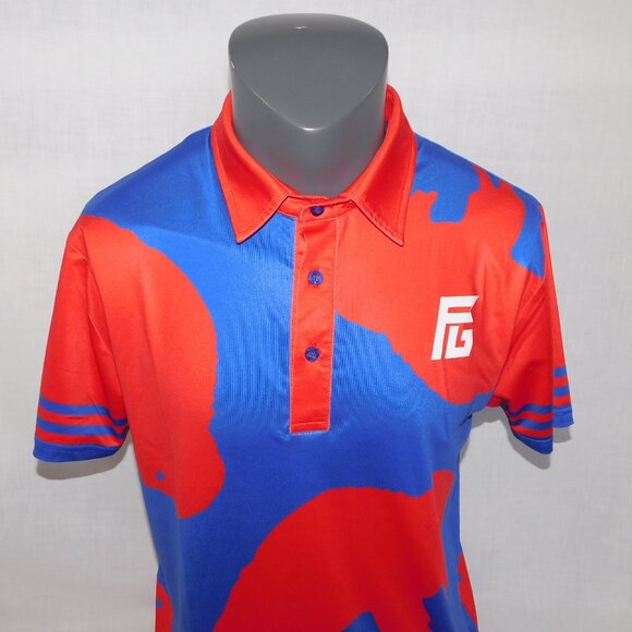Flyte Golf Mens M Red Blue Buffalo Bills Special Edition Golf Polo Shirt - Picture 2 of 11